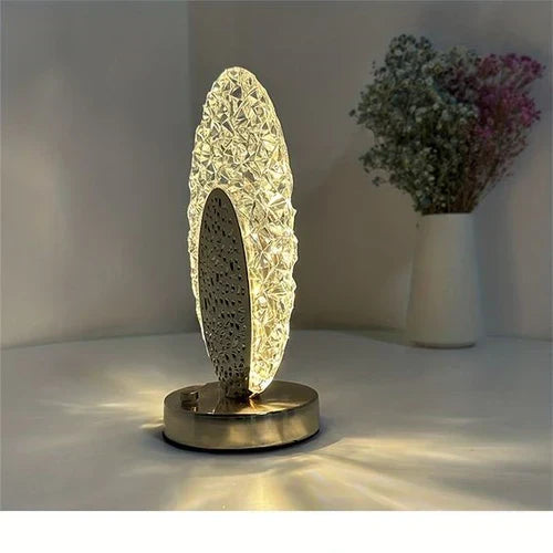 Decorative LED peacock table lamp, a modern accent light with luxurious design for any stylish room.