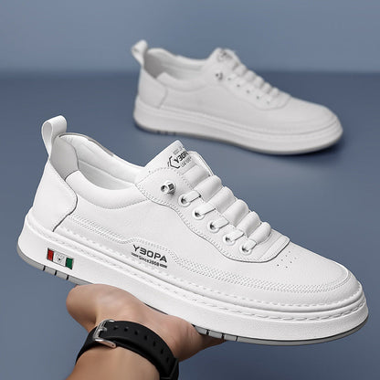 Focus on the comfortable fit of men's walking shoes, perfect for an active lifestyle.