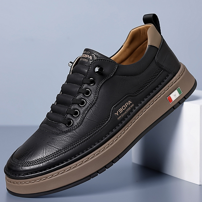 Stylish men's athletic shoes from the side, emphasizing sleek design and comfort.