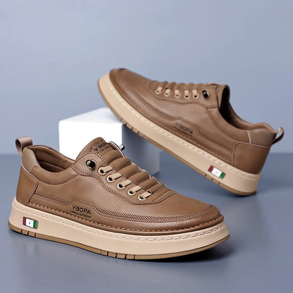 Side view of stylish men's casual sneakers with a padded sole for ultimate comfort.