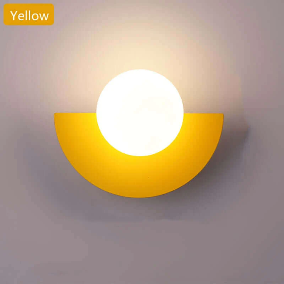 Unique half moon metal wall lamp, modern LED lighting adds a touch of sophistication.
