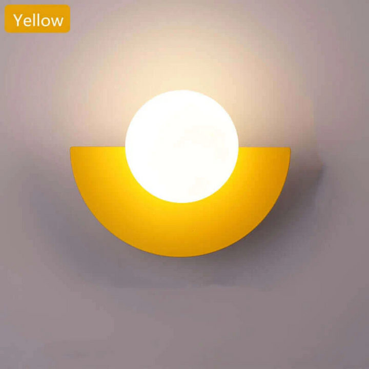 Unique half moon metal wall lamp, modern LED lighting adds a touch of sophistication.
