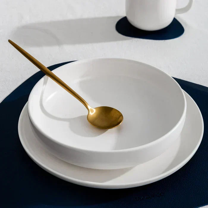 Modern matte black flatware set, designed for elegant and minimalist table decor.