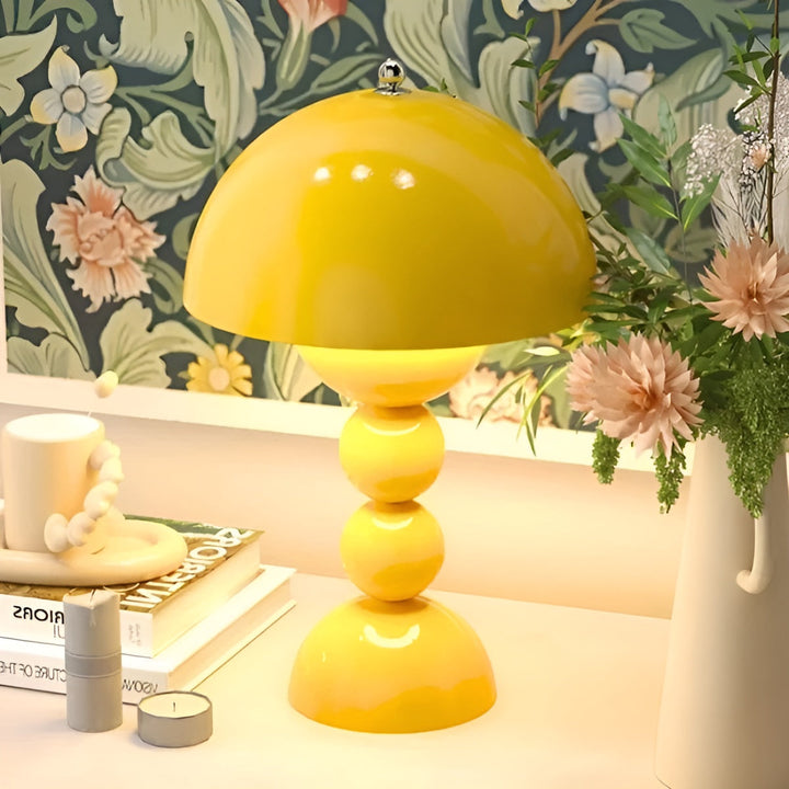 Scandinavian flower bud dimmable LED lamp, ideal for bedside or reading light.
