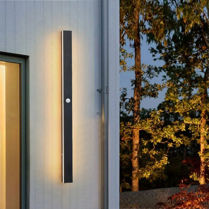 Modern Outdoor LED Wall Lamp LineaGlow, sleek design for exterior lighting.