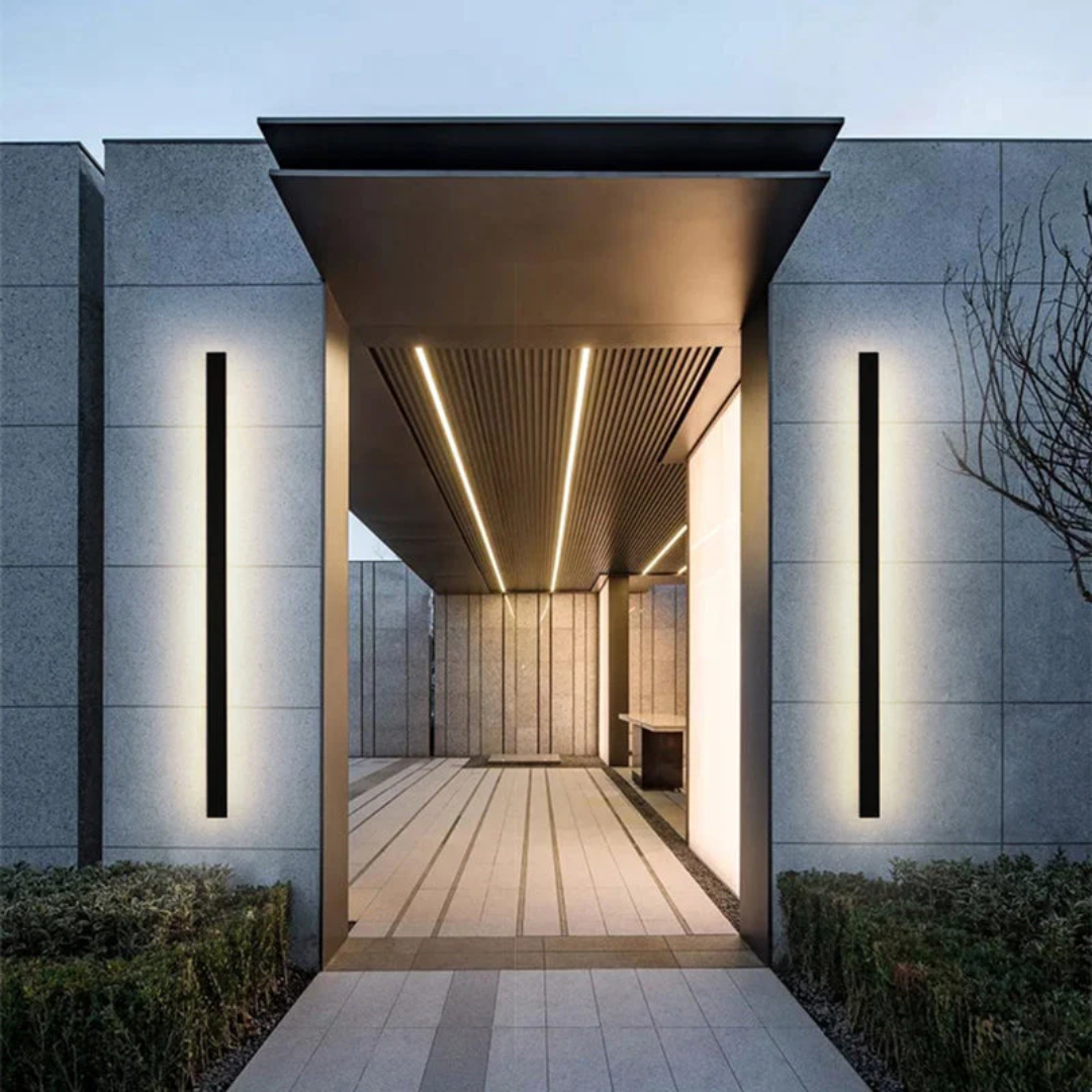 LineaGlow modern LED wall lamp, a durable and stylish solution for all exterior lighting.