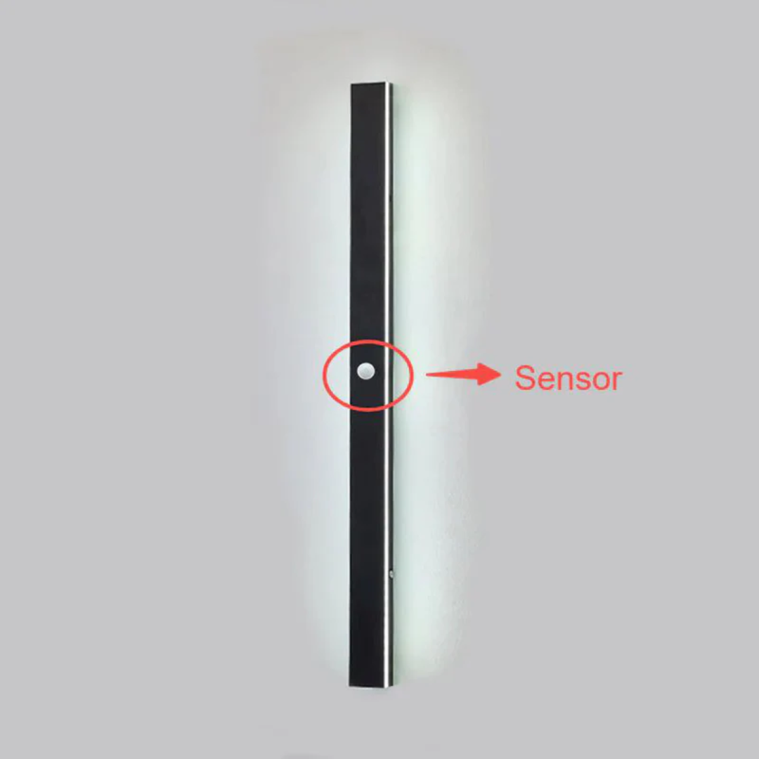 Waterproof LineaGlow modern outdoor LED wall lamp, energy efficient for landscape lighting.