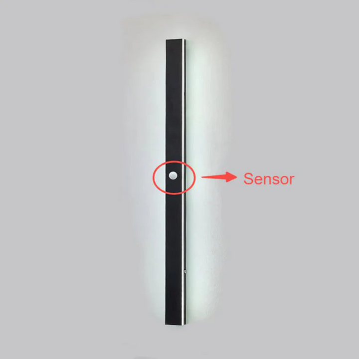 Waterproof LineaGlow modern outdoor LED wall lamp, energy efficient for landscape lighting.
