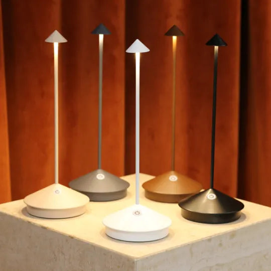 Wireless LED accent light, dimmable table lamp for modern home decor.
