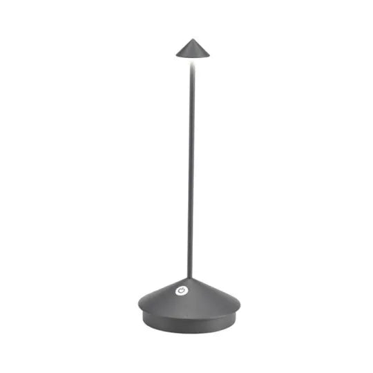 Modern wireless LED lamp, dimmable for ambient light, reading or accent.