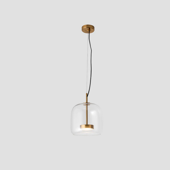 Contemporary retro LED pendant light fixture, offering warm, dimmable illumination.