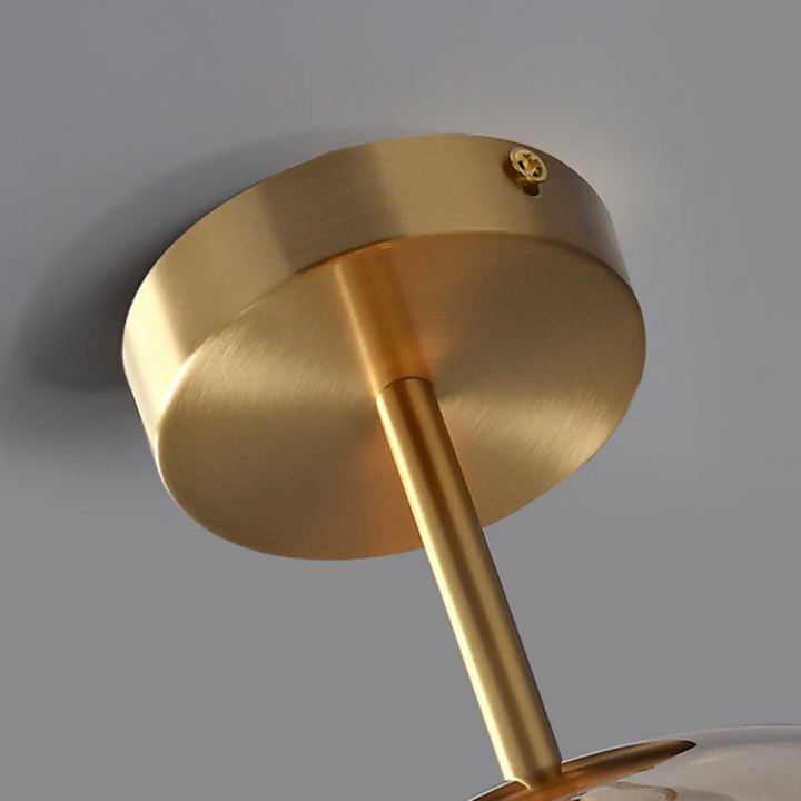 Elegant gold finish round LED ceiling light, the "Aurelia" modern decorative indoor lamp.