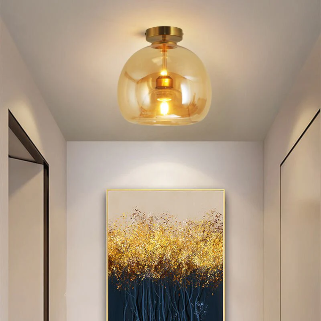 Decorative round LED ceiling lamp "Aurelia" in a sleek black finish, ideal for home decor.