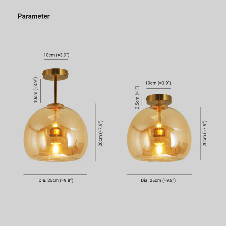 Modern round LED ceiling light, "Aurelia", a gold elegant fixture for dining room lighting.