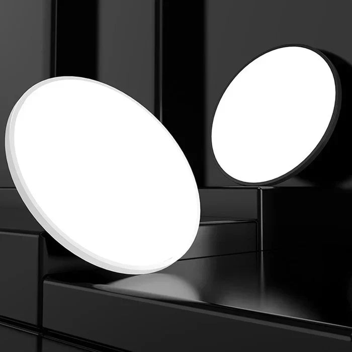 OrbGlow modern round LED ceiling fixture, a stylish and energy-efficient lighting choice for homes.