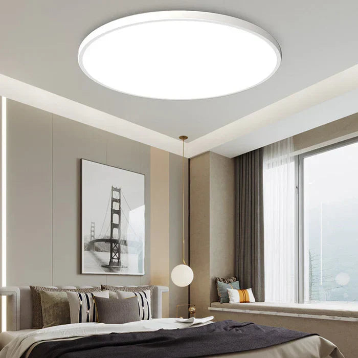 Stylish OrbGlow LED ceiling fixture with sleek round design, perfect for modern home lighting.