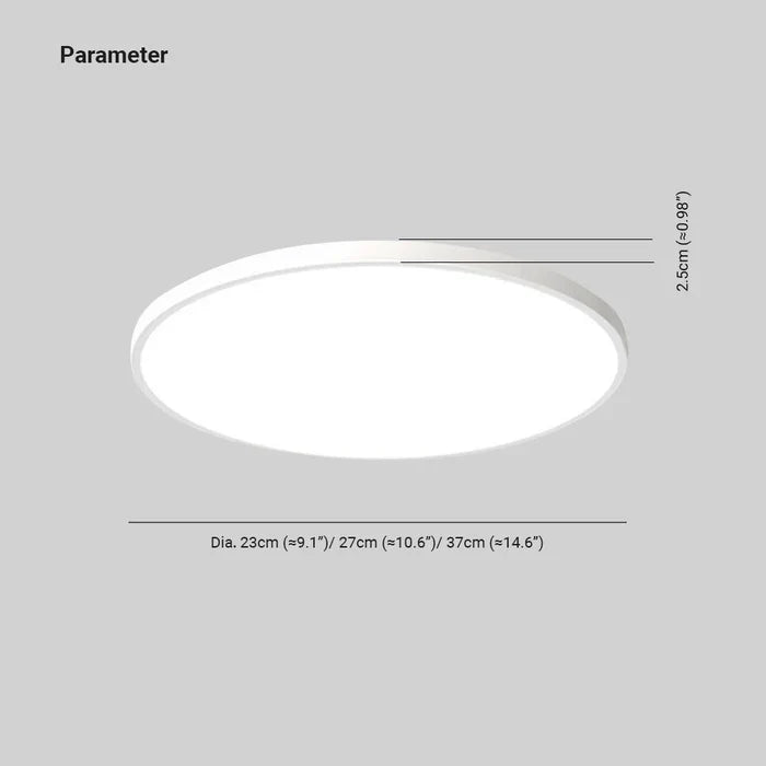 Contemporary round LED ceiling fixture enhancing dining rooms with modern, bright lighting.