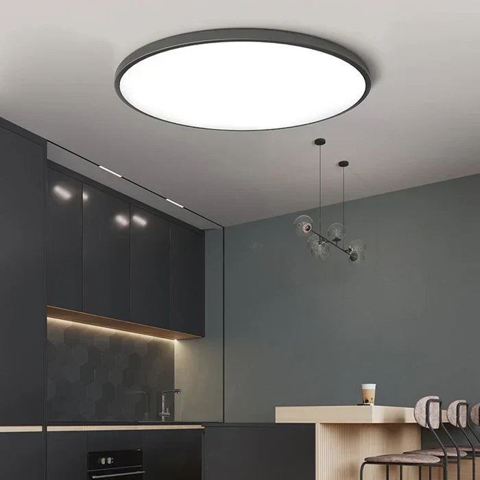 OrbGlow modern LED ceiling light, a round energy-efficient fixture for contemporary home decor.