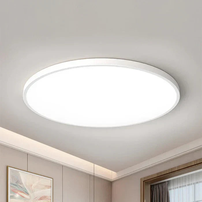 Stylish contemporary round LED ceiling light, a modern OrbGlow fixture perfect for any room.