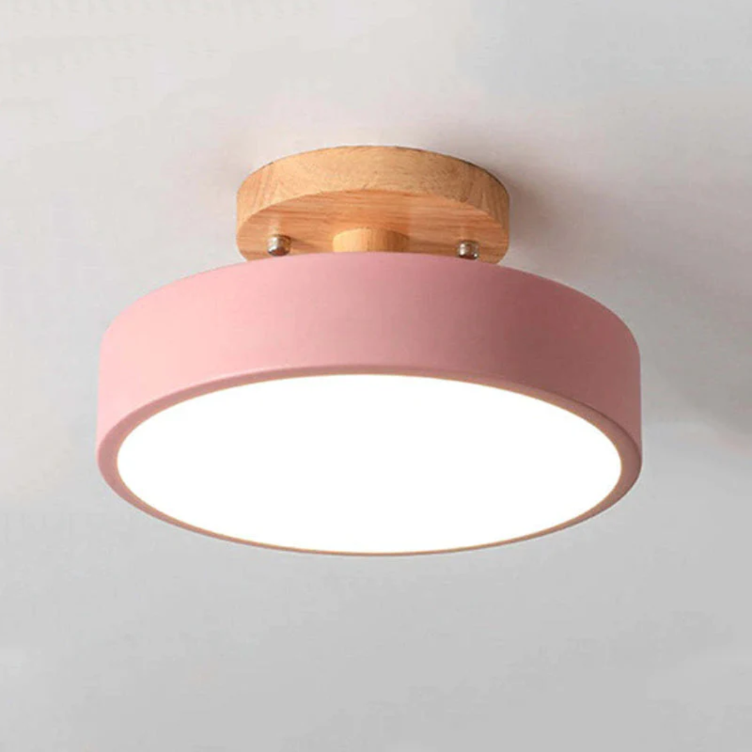 Round Nova LED light, energy-saving ceiling fixture for bedrooms.