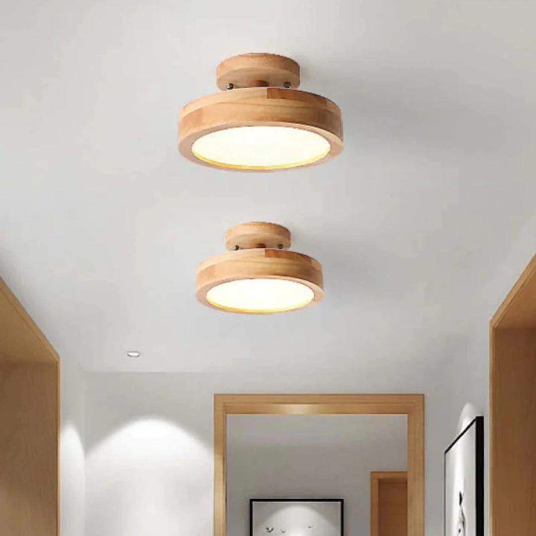 Efficient round Nova LED lamp, providing stylish lighting for any room.
