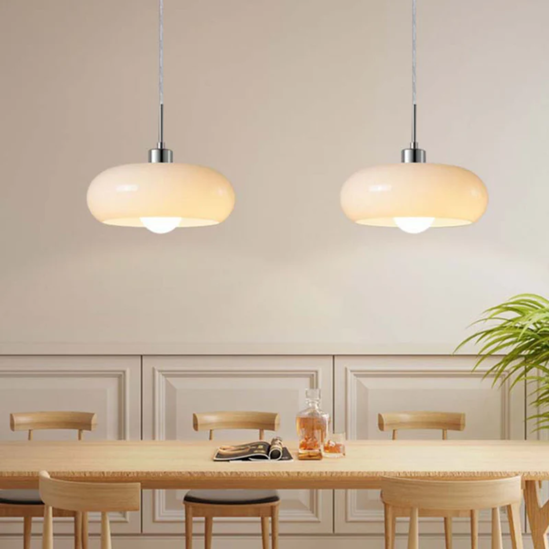 Elegant round LED pendant light, a modern lighting solution for stylish home decor.