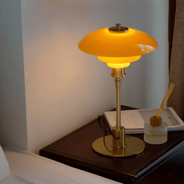 Dimmable LED desk lamp in modern Scandinavian design, ideal for adjustable task or ambient light.