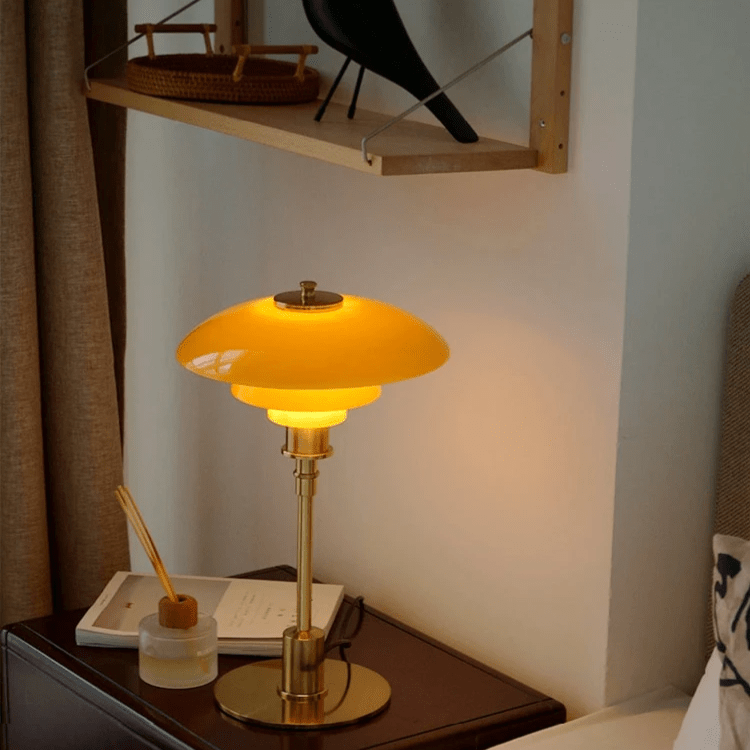 Contemporary dimmable LED table lamp, perfect for creating ambient light in a modern living room.