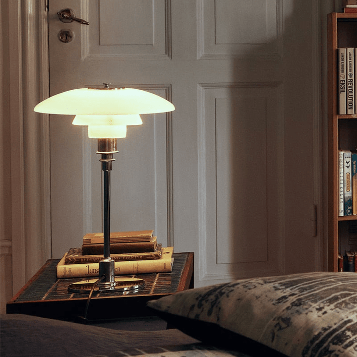 Functional dimmable LED table lamp, Scandinavian design for desk or bedside, with adjustable light.