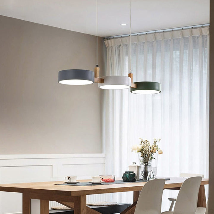 Stylish Scandinavian design LED pendant lamp for a modern bedroom or living space lighting.