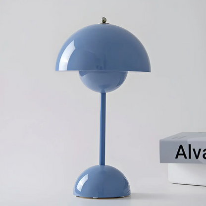 Simple modern wireless lamp, Scandinavian design, provides warm adjustable ambient light for relaxation.