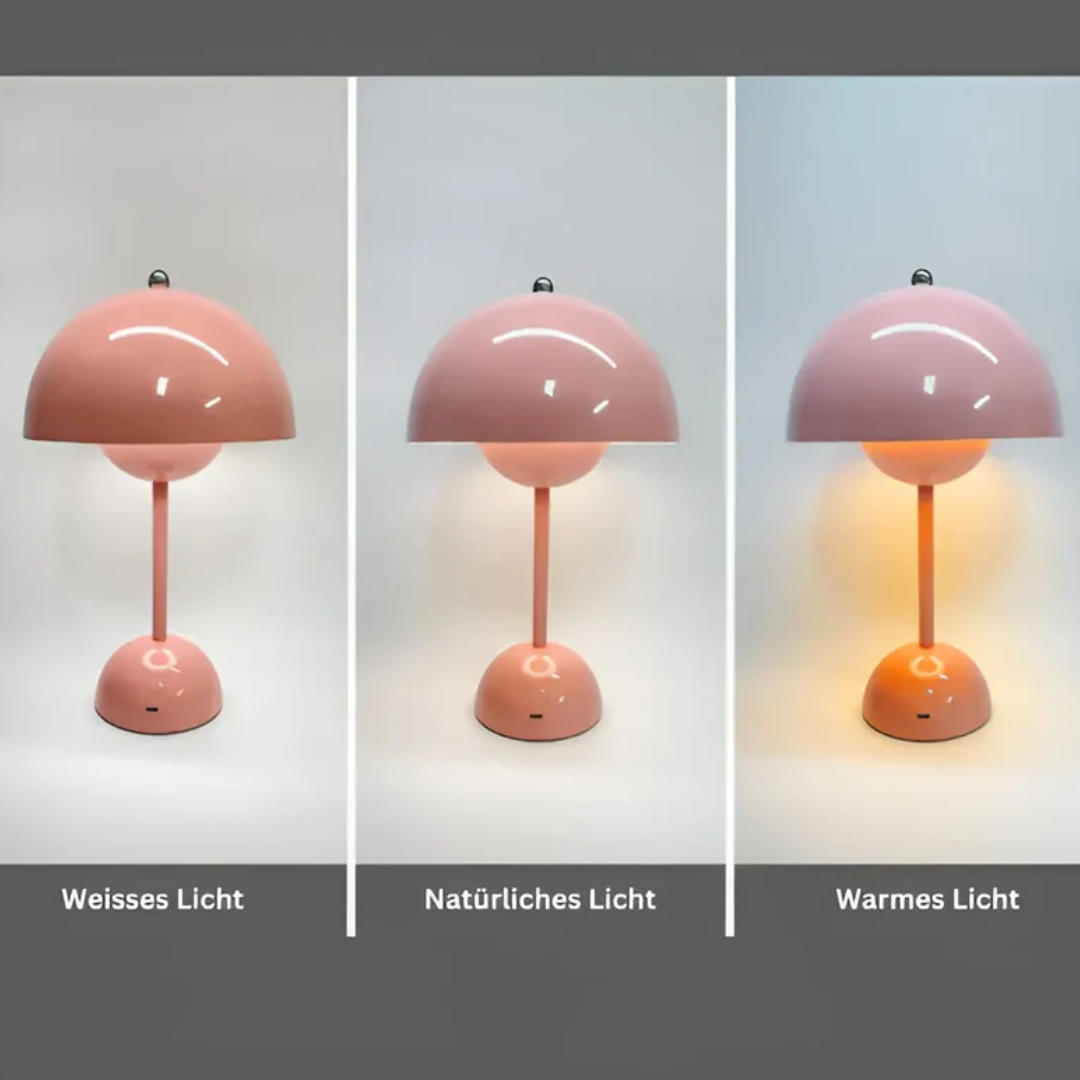Adjustable brightness wireless lamp, sleek Scandinavian style, ideal modern lighting for desks or bedside.