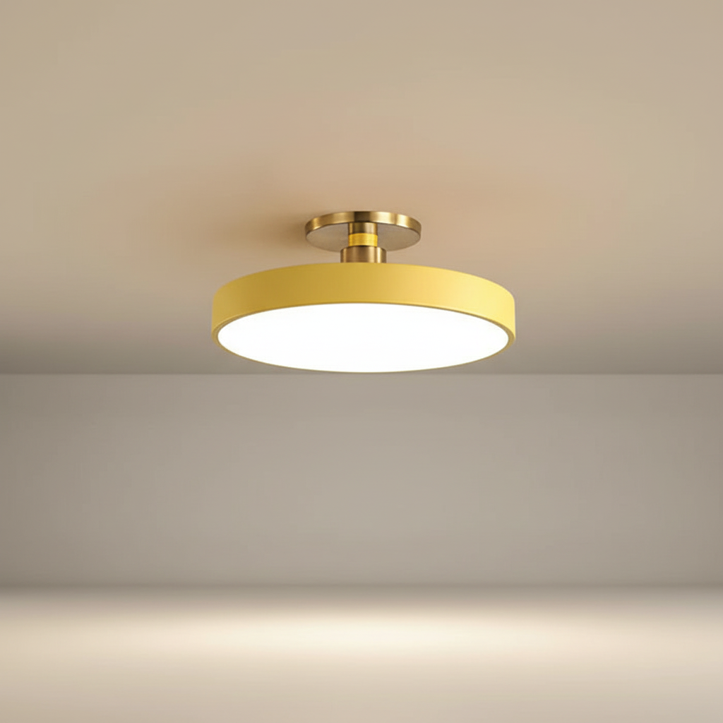 Sleek modern semi-recessed LED ceiling light, Helligon, Nordic style, for contemporary home lighting.