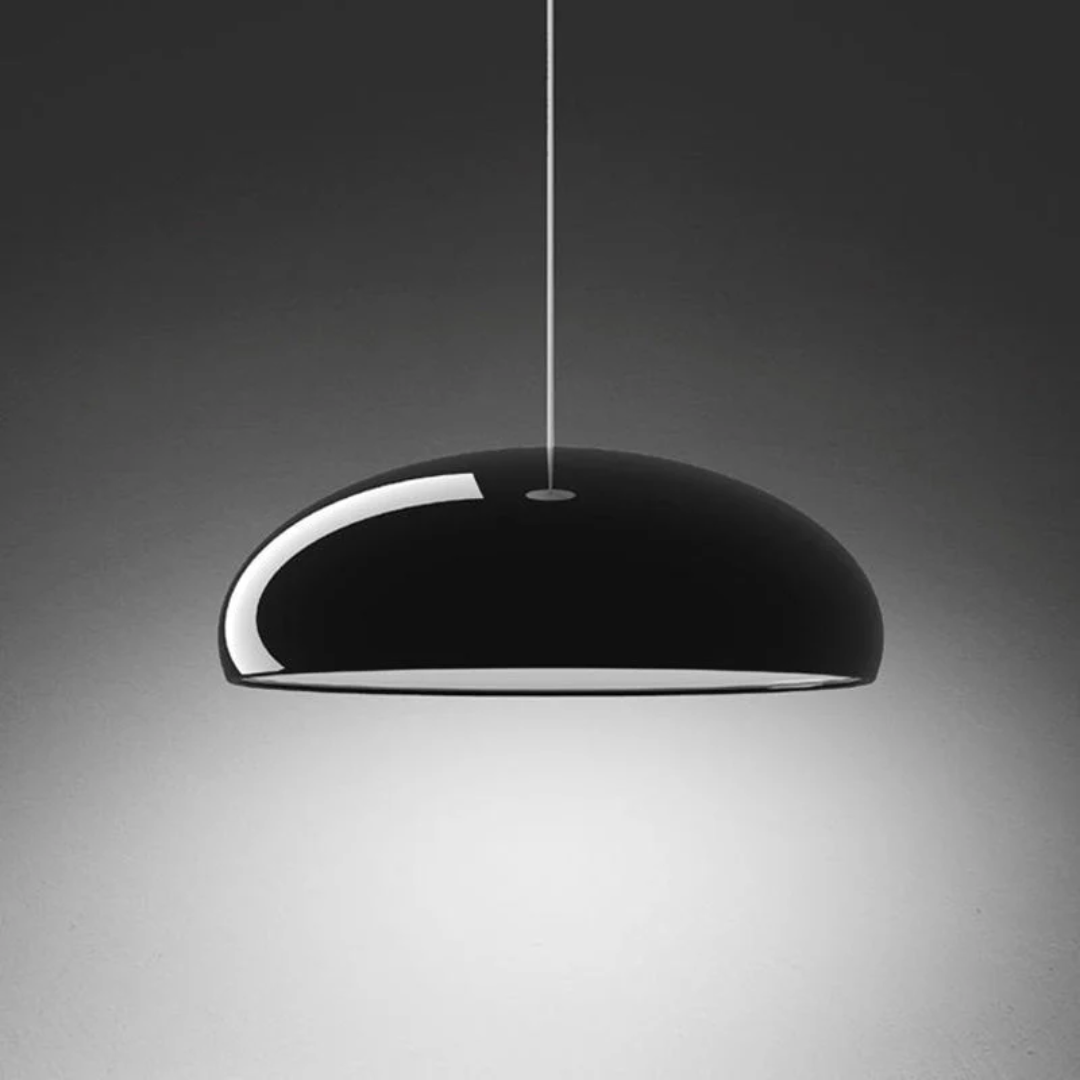 Serena LED pendant lamp, a modern round fixture for stylish, energy-efficient homes.