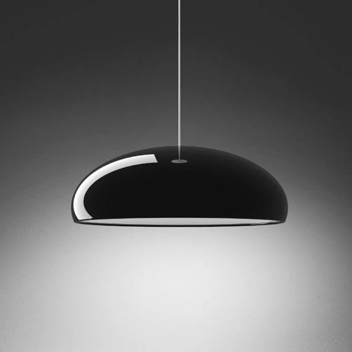 Serena LED pendant lamp, a modern round fixture for stylish, energy-efficient homes.