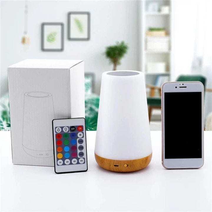 LumiSeren magical night light, a modern touch control mood lamp for soothing relaxation and elegant home decor.