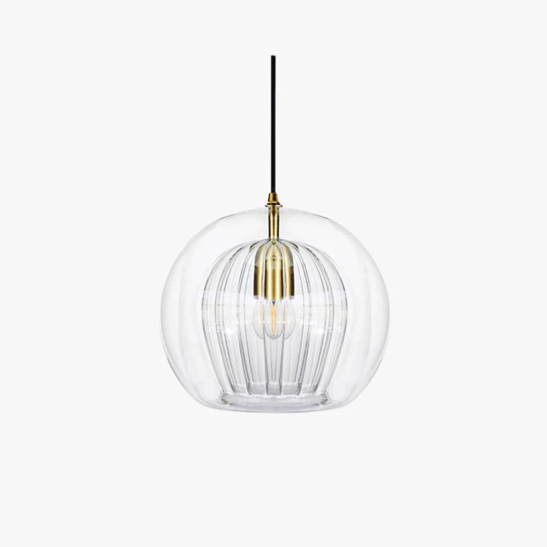 Modern home decor spherical LED pendant light, durable and energy saving.