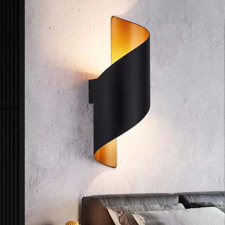 Versatile spiral LED wall light for indoor, outdoor, and garden modern lighting.