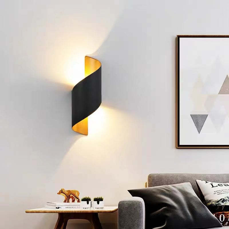 TwistLight modern spiral LED wall lamp, adding unique accent lighting indoors.