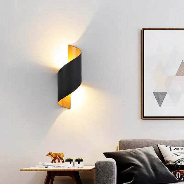 TwistLight modern spiral LED wall lamp, adding unique accent lighting indoors.