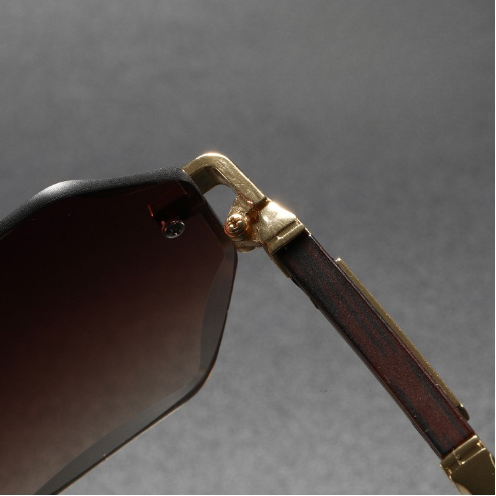 Lightweight octagonal rimless sunglasses, chic unisex eyewear for modern style.