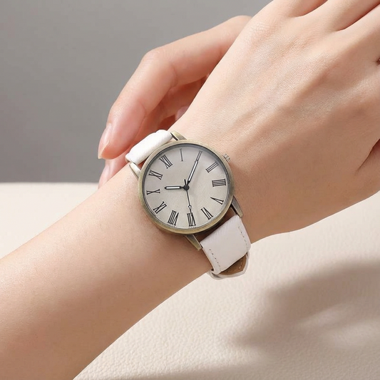 Modern Unisex Tokyo denim watch with a stylish blue denim strap & sleek bronze case. Perfect streetwear fashion accessory.
