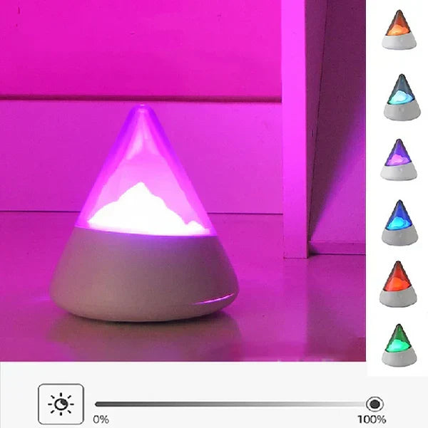 Rechargeable IceGlow LED mood lamp with RGB colors, creating a soothing ambient light.