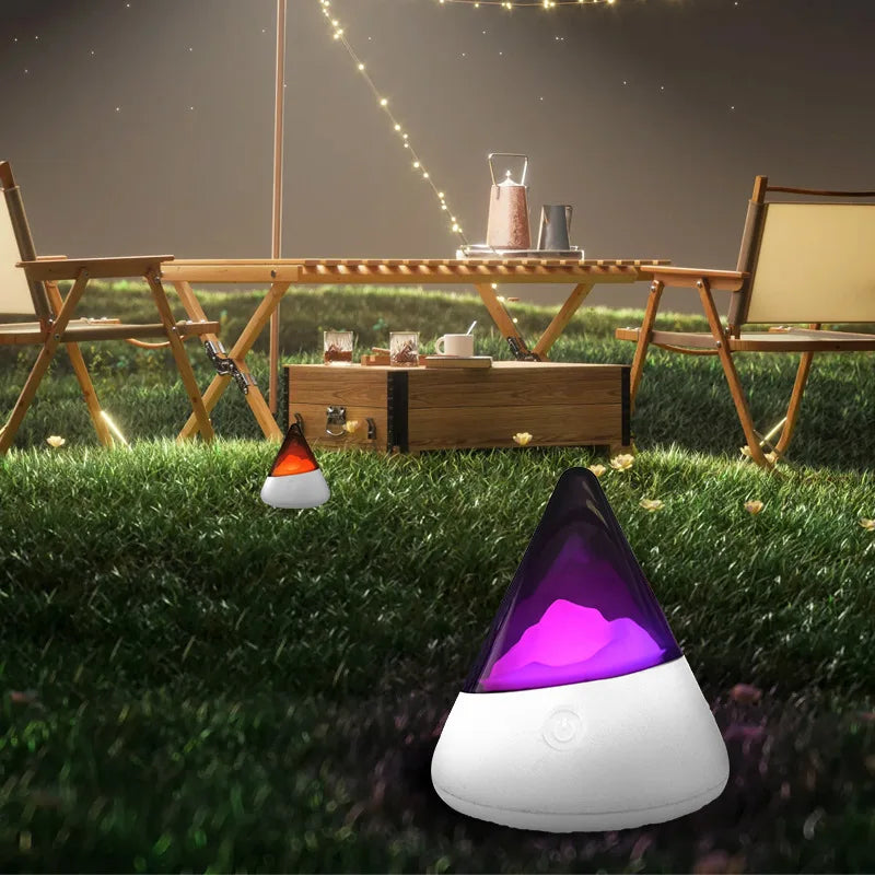 Portable wireless LED iceberg lamp for bedroom or living room, offering a soft night glow.