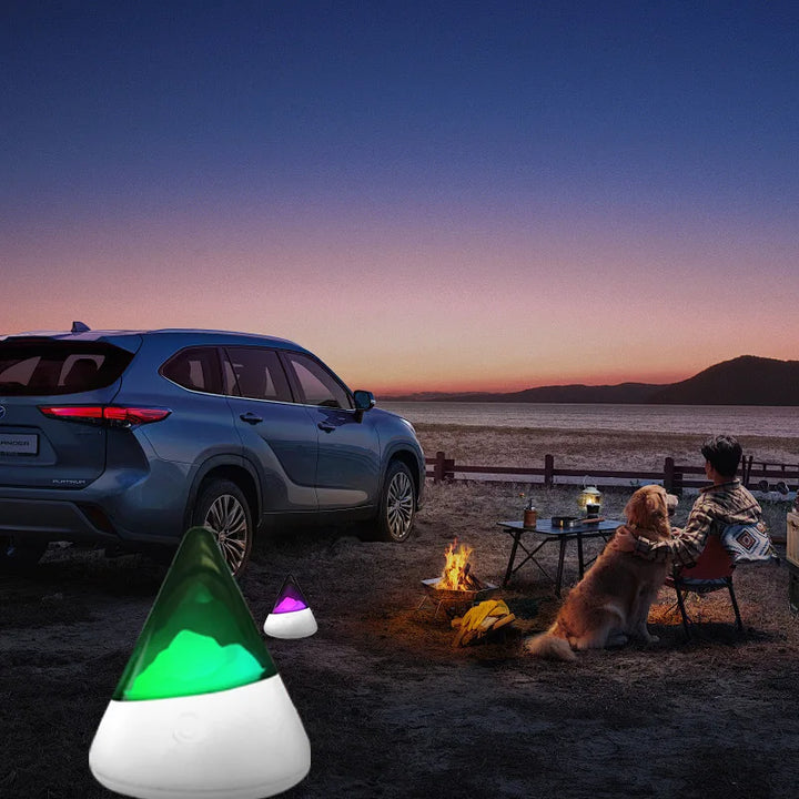 Decorative modern LED night light in iceberg design, a wireless ambient lighting solution.