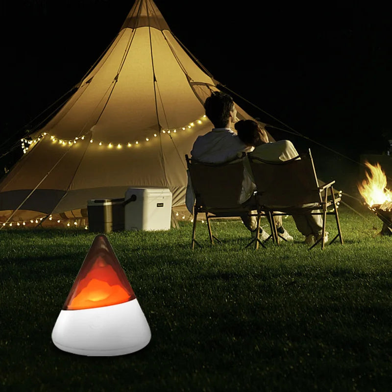 Unique iceberg-shaped LED lamp, wireless & rechargeable, providing a modern ambient glow.