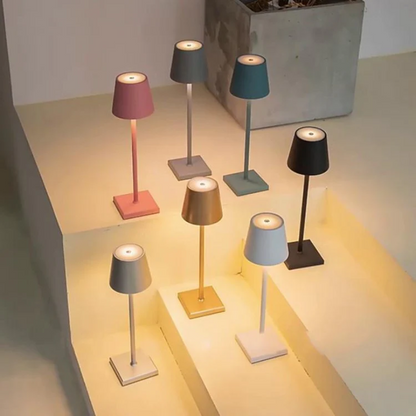 Sleek modern LED lamp for mood & ambiance, touch-sensitive & portable.