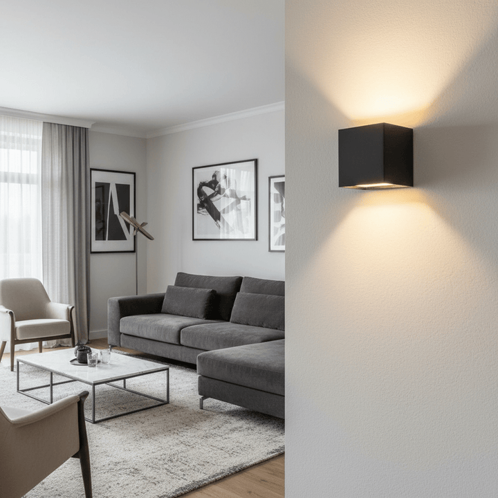 Rechargeable wireless LED wall sconce, perfect for energy-efficient modern home accent lighting.