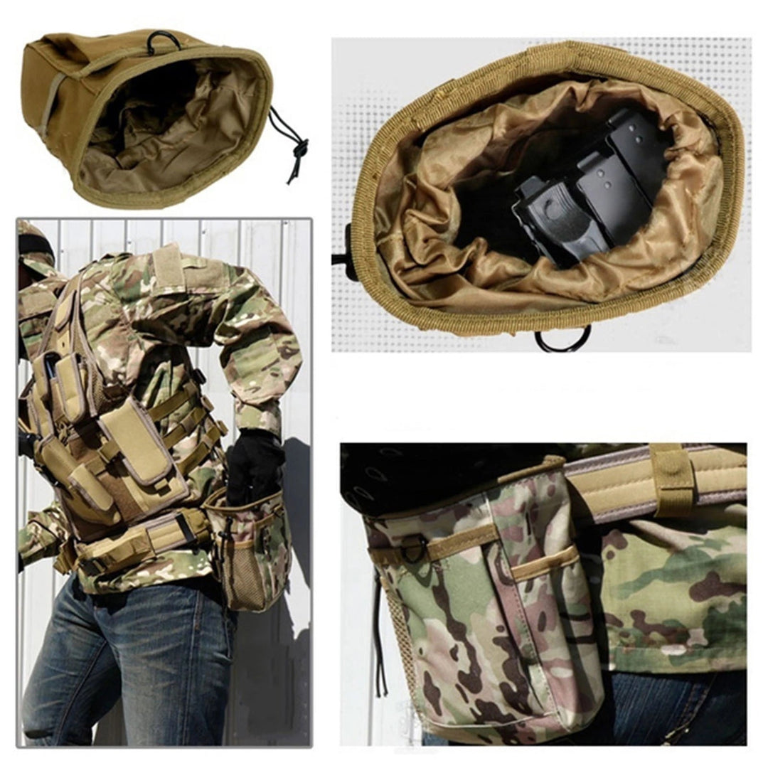 Durable nylon tactical dump pouch in coyote brown, designed for outdoor recreation and gear storage.