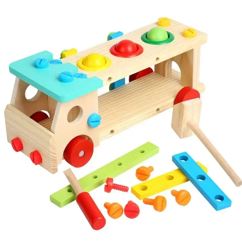Complete wooden tool set for kids, boosting motor skills, creative building & cognitive development.